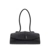 Jil Sander Structured Leather Shoulder Bag  Black