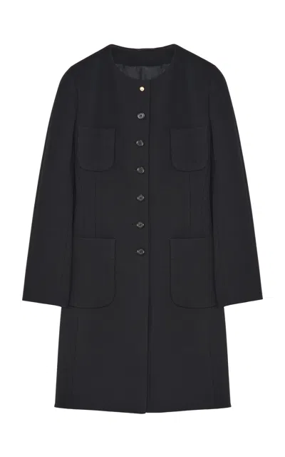 Jil Sander Structured Midi Coat In Black