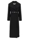 Jil Sander Structured Wool Double-breasted Coat In Black