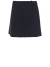 Jil Sander Structured Wool Skirt With Belt Loops In Black