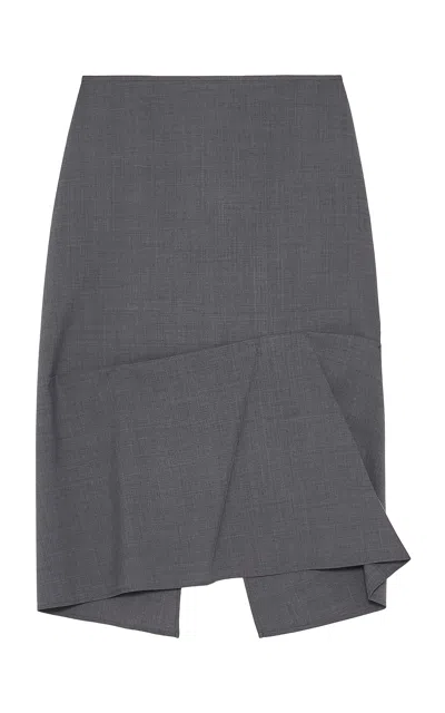 Jil Sander Structured Wool-blend Skirt In Gray