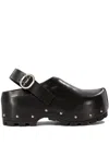 Jil Sander Stud-embellished Leather Clogs In Black