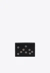Jil Sander Stud-embellished Leather Wallet In Black