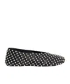 Jil Sander Black Ballet Flats With All-over Stud In Black
