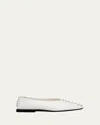 Jil Sander Studded Leather Ballerina Flats In White