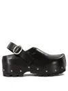 Jil Sander Stud-embellished Leather Clogs In Black