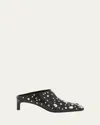 Jil Sander Leather Rivet-embellished Mules 45 In Black