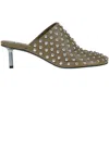 Jil Sander Studded Leather Mules In Green