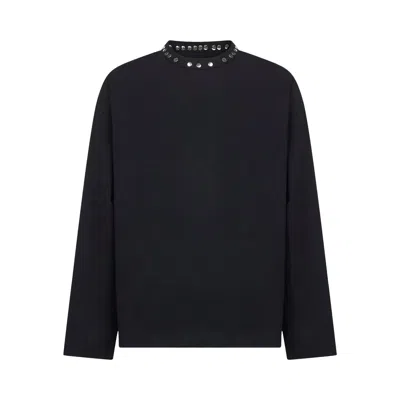 Pre-owned Jil Sander Studded Long-sleeve T-shirt 'black' | Men's Size L