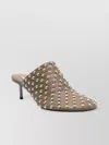 Jil Sander Studded Mule With 50mm Kitten Heel In Neutrals