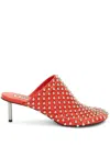 Jil Sander Studded Mules In Red