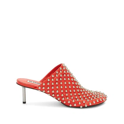 Jil Sander Studded Mules In Red