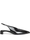 Jil Sander Studded Slingback Pumps In Black