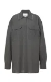Jil Sander Studded Wool Shirt In Grey