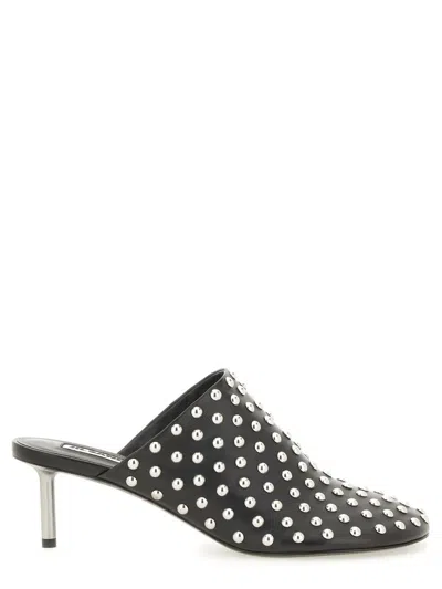 JIL SANDER JIL SANDER STUD-EMBELLISHED NAPPA LEATHER MULES