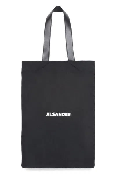 Jil Sander Stylish Black Canvas Tote Bag For Men