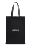 Jil Sander Stylish Black Canvas Tote Handbag For Women In Black