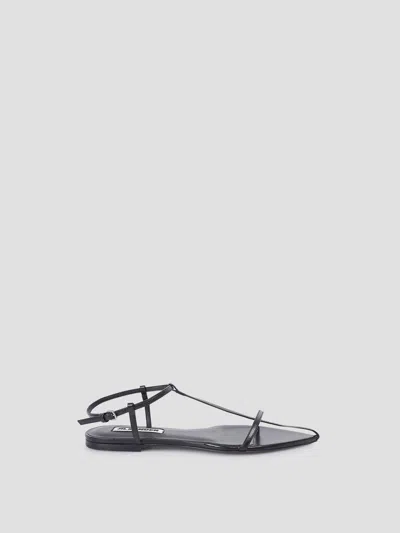 Jil Sander Stylish Lamb Leather Sandal In Black