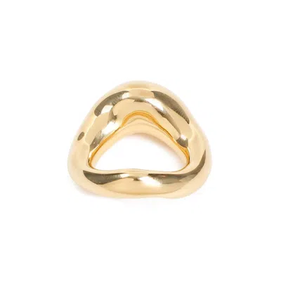 Jil Sander Stylish Metallic Brass Ring For Women In Silver