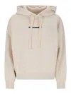 Jil Sander Cotton Hooded Sweatshirt In White