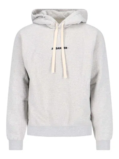 JIL SANDER LOGO HOODED SWEATSHIRT