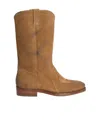 Jil Sander Aged-effect Round-toe Boots In Yellow