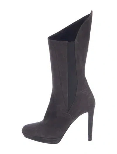 Pre-owned Jil Sander Suede Boots In Blue