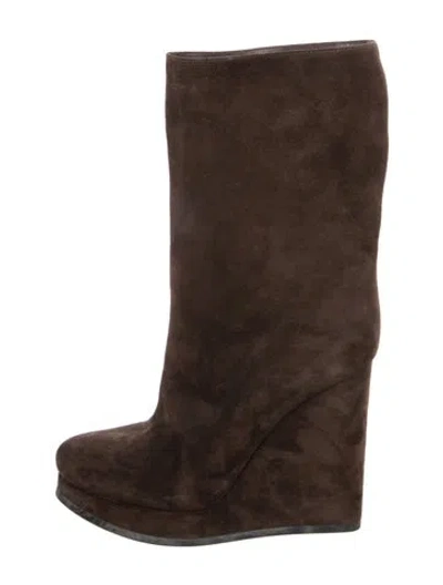 Pre-owned Jil Sander Suede Boots In Brown