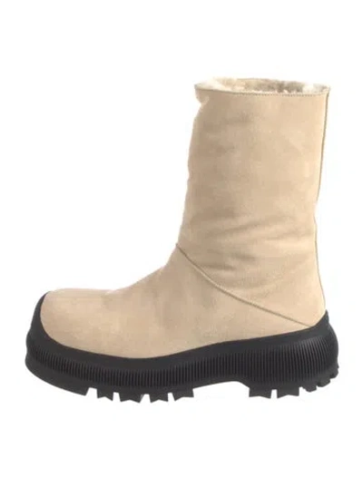Pre-owned Jil Sander Suede Boots In Neutral