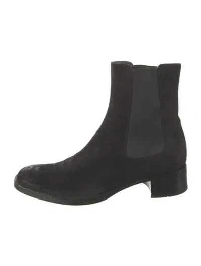 Pre-owned Jil Sander Suede Chelsea Boots In Black