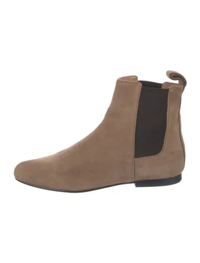 Pre-owned Jil Sander Suede Chelsea Boots In Brown