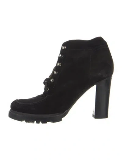 Pre-owned Jil Sander Suede Lace-up Boots In Black