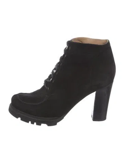 Pre-owned Jil Sander Suede Lace-up Boots In Black