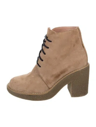 Pre-owned Jil Sander Suede Lace-up Boots In Neutrals