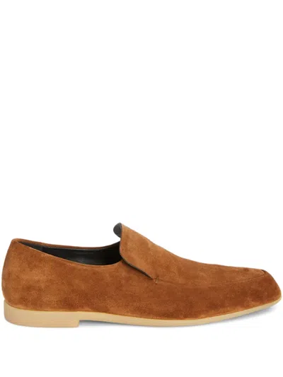 Jil Sander Suede Loafers In Brown