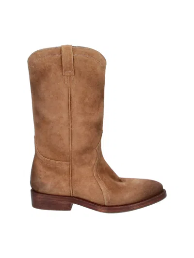 Jil Sander Suede Mid-calf Western Boots In Multi