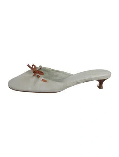 Pre-owned Jil Sander Suede Mules In Grey