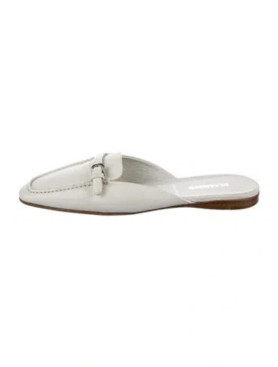 Pre-owned Jil Sander Suede Mules In White
