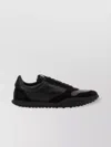 Jil Sander Suede Panel Round Toe Rubber Sole Sneakers In Black