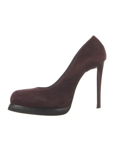 Pre-owned Jil Sander Suede Pumps In Burgundy