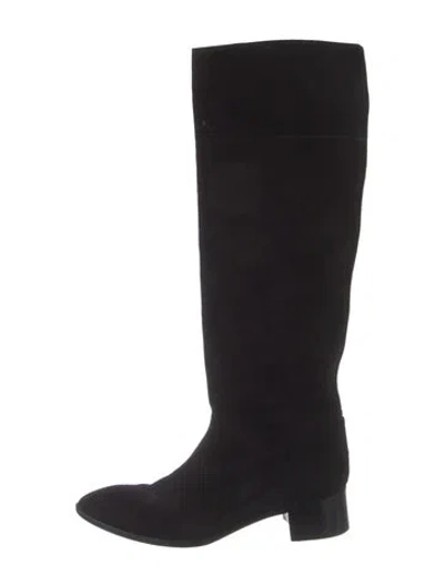 Pre-owned Jil Sander Suede Riding Boots In Black