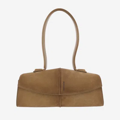 Jil Sander Suede Shoulder Bag In Brown