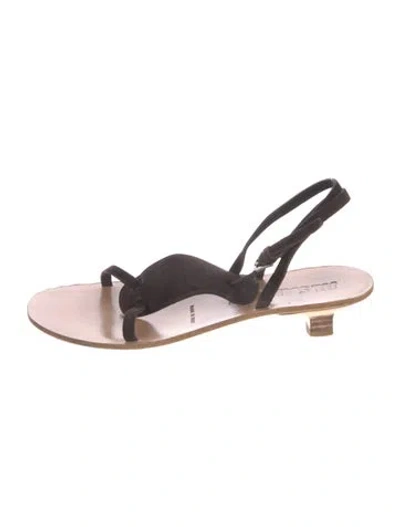 Pre-owned Jil Sander Suede Slingback Sandals In Brown