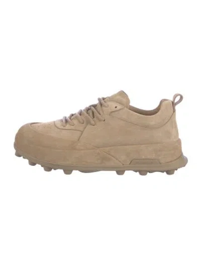 Pre-owned Jil Sander Suede Sneakers In Neutrals
