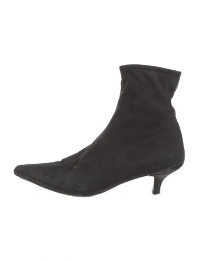 Pre-owned Jil Sander Suede Sock Boots In Black