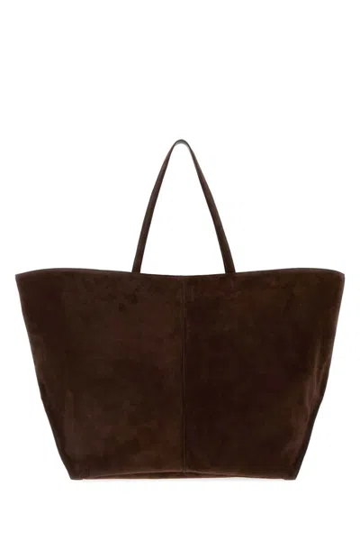 Jil Sander Suede Tote Bag In Brown