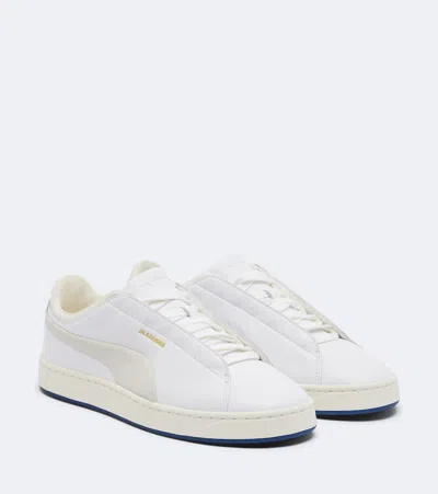 Jil Sander Suede-trimmed Leather Low-top Sneakers In White