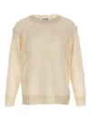 Jil Sander Mesh Net Knitwear Ribbed Finish In Beis