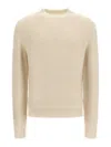 Jil Sander Ribbed Hem And Cuff Alpaca Blend Sweater In White