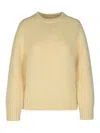 Jil Sander Mohair Blend Chunky Knit Sweater In Crema